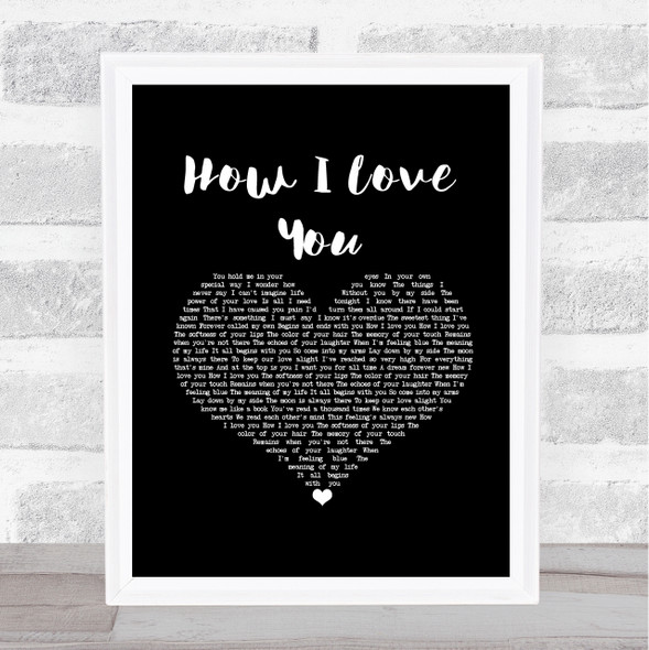 Engelbert Humperdinck How I Love You Black Heart Song Lyric Music Art Print