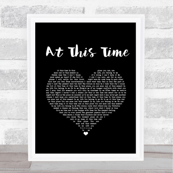 Algebra At This Time Black Heart Song Lyric Music Art Print