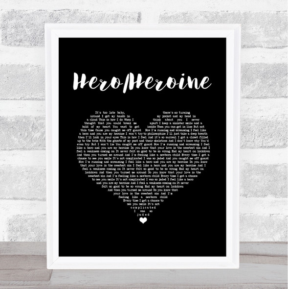 Boys Like Girls Hero Heroine Black Heart Song Lyric Music Art Print