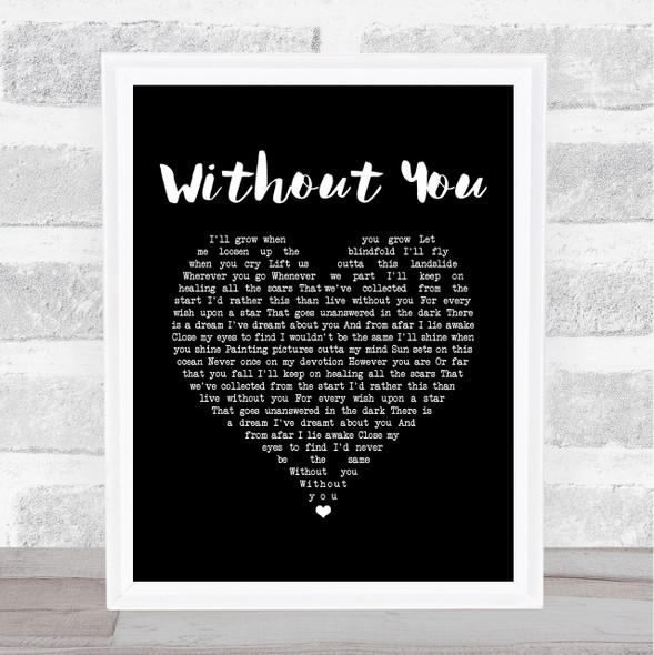 Eddie Vedder Without You Black Heart Song Lyric Music Art Print