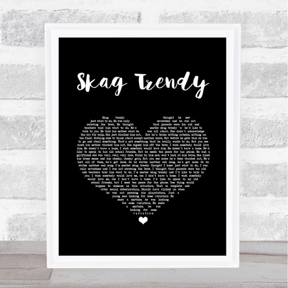 The View Skag Trendy Black Heart Song Lyric Music Art Print