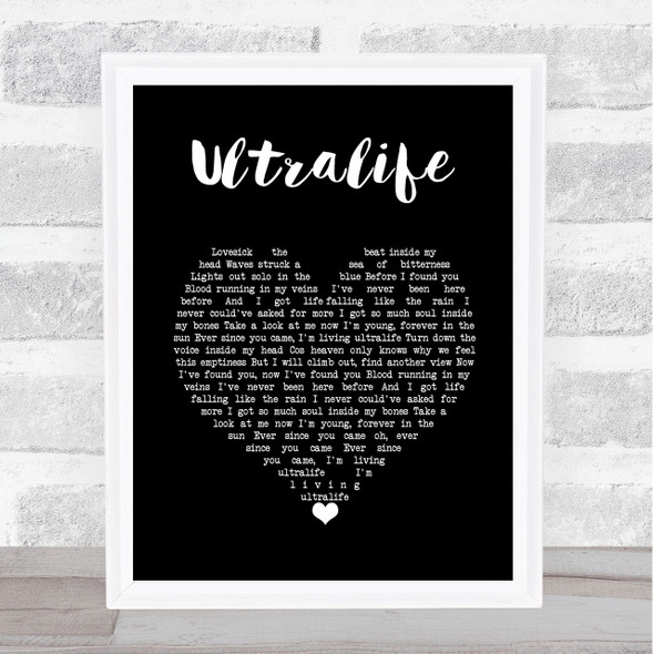 Oh Wonder Ultralife Black Heart Song Lyric Music Art Print