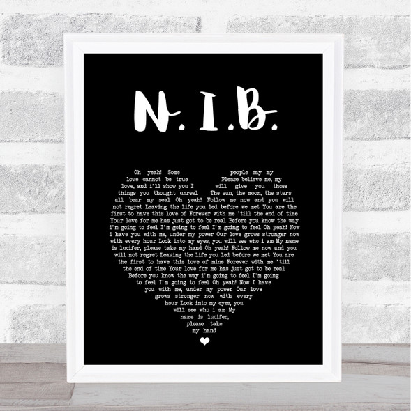 Black Sabbath N.I.B. Black Heart Song Lyric Music Art Print