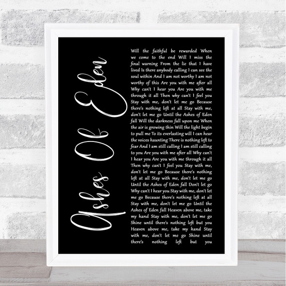 Breaking Benjamin Ashes Of Eden Black Script Song Lyric Quote Music Print