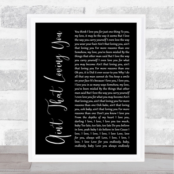 Beres Hammond & U Roy Ain't That Loving You Black Script Song Lyric Wall Art Print