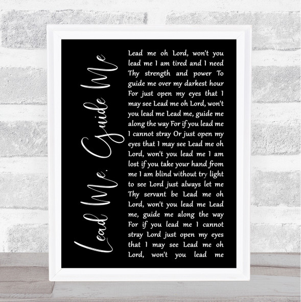 Elvis Presley Lead Me, Guide Me Black Script Song Lyric Wall Art Print