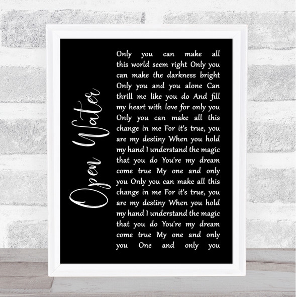 Blessthefall Open Water Black Script Song Lyric Wall Art Print