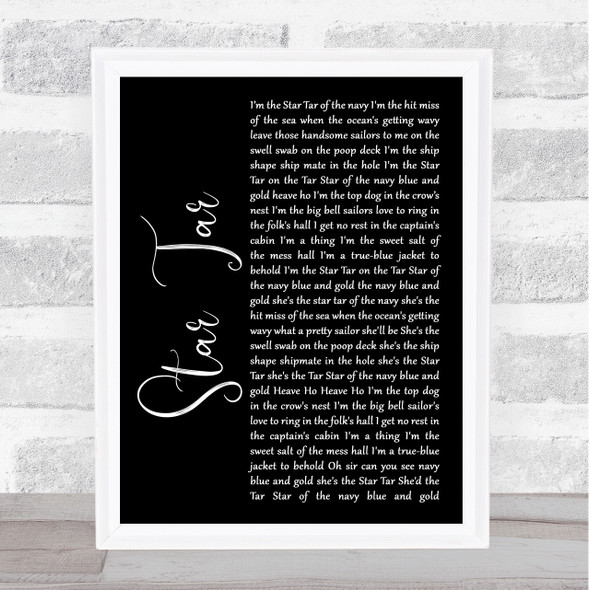 Dames at Sea Cast Star Tar Black Script Song Lyric Print