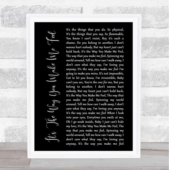 Steps It's The Way You Make Me Feel Black Script Song Lyric Print