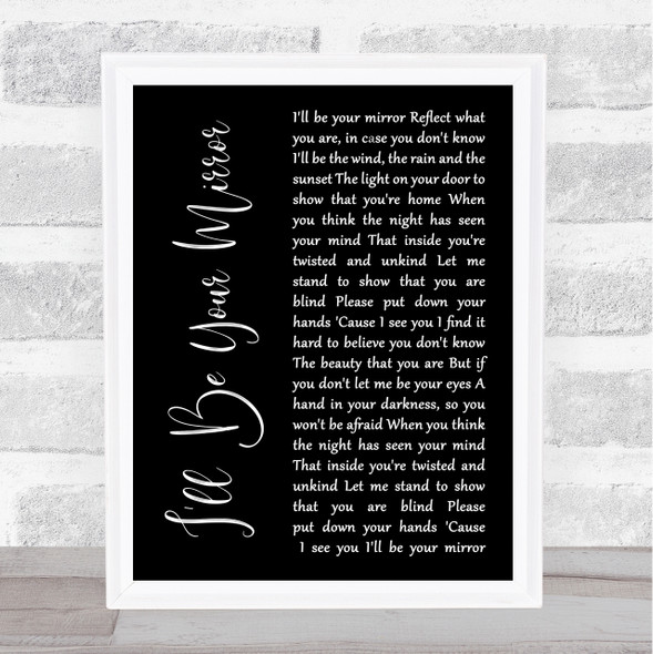 Lou Reed I'll Be Your Mirror Black Script Song Lyric Print