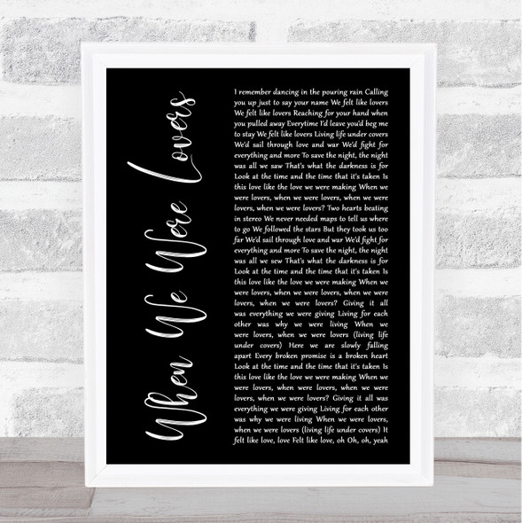 Jack Savoretti When We Were Lovers Black Script Song Lyric Music Art Print