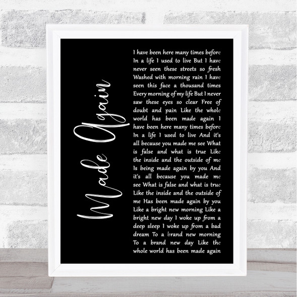 Marillion Made Again Black Script Song Lyric Music Art Print