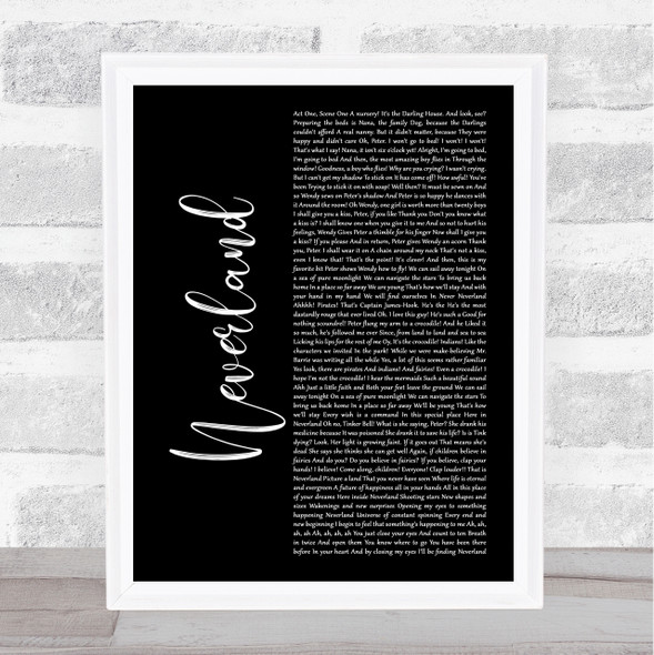 Matthew Morrison, Laura Michelle Kelly, Neverland Black Script Song Lyric Music Art Print