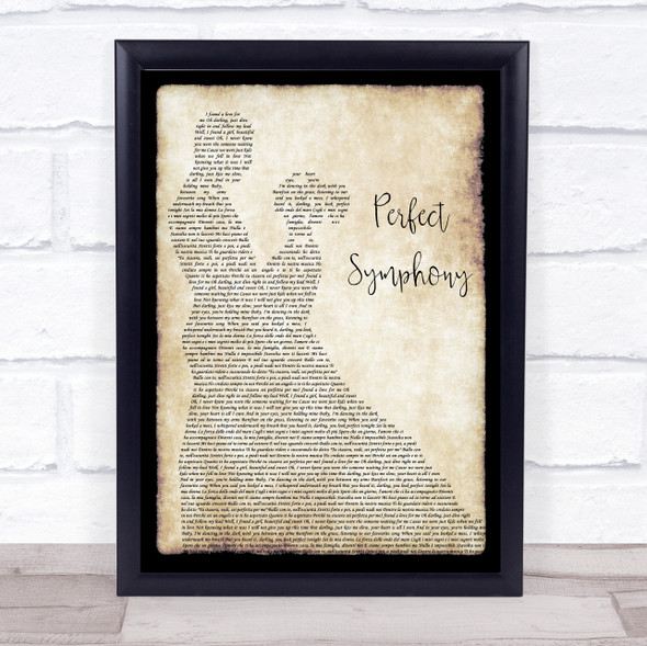 Ed Sheeran & Andrea Bocelli Perfect Symphony Man Lady Dancing Song Lyric Wall Art Print