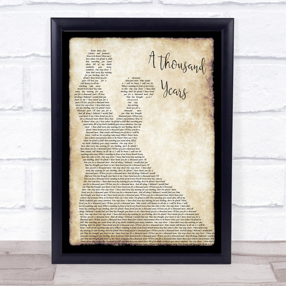 Christina Perri A Thousand Years Song Lyric Man Lady Dancing Quote Print