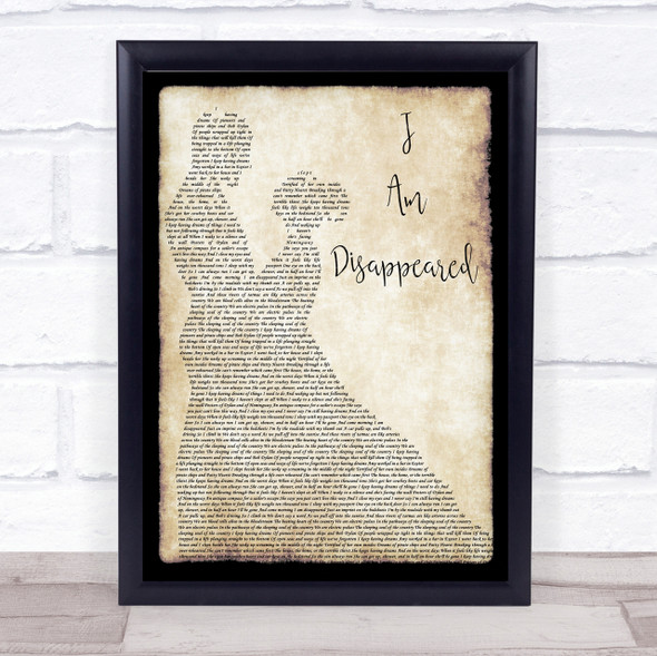 Frank Turner I Am Disappeared Song Lyric Man Lady Dancing Quote Print