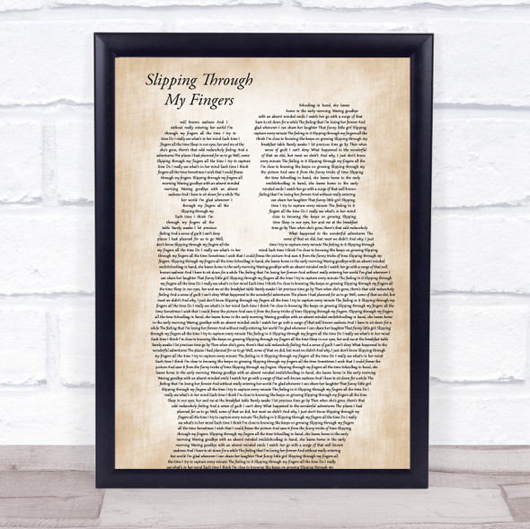 ABBA Slipping Through My Fingers Father & Child Song Lyric Print