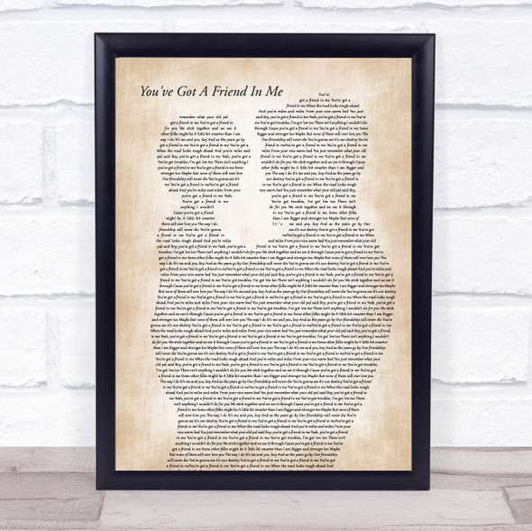 Randy Newman You've Got A Friend In Me Father & Child Song Lyric Print