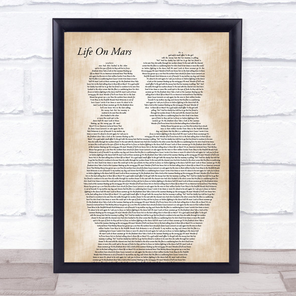 David Bowie Life On Mars Father & Child Song Lyric Print