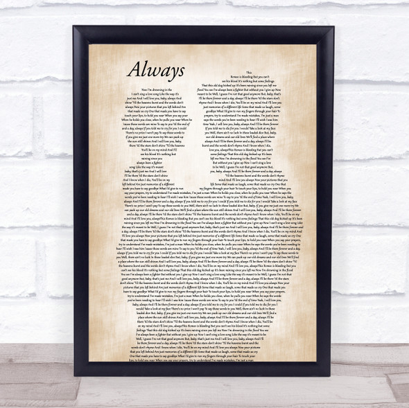 Bon Jovi Always Father & Child Song Lyric Print