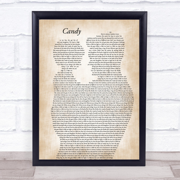 Robbie Williams Candy Father & Child Song Lyric Print