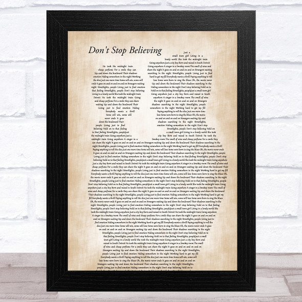 Journey Don't Stop Believing Father & Child Song Lyric Music Art Print