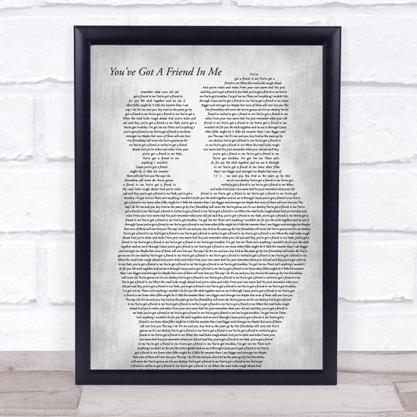 Randy Newman You've Got A Friend In Me Father & Child Grey Song Lyric Print