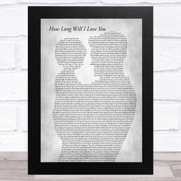 Ellie Goulding How Long Will I Love You Father & Child Grey Song Lyric Music Art Print