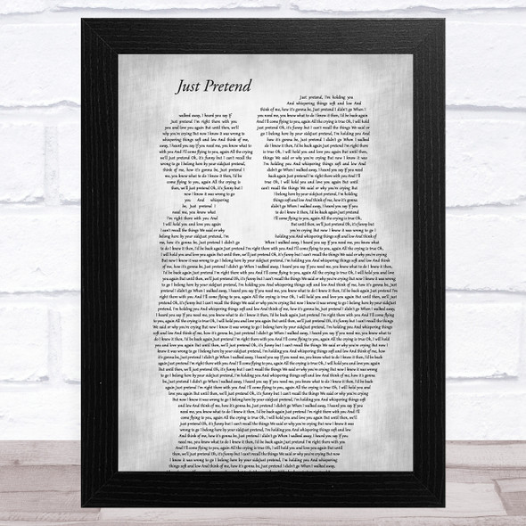 Elvis Presley Just Pretend Father & Child Grey Song Lyric Music Art Print