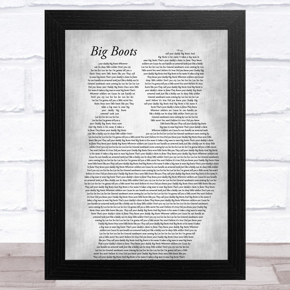 Elvis Presley Big Boots Father & Child Grey Song Lyric Music Art Print