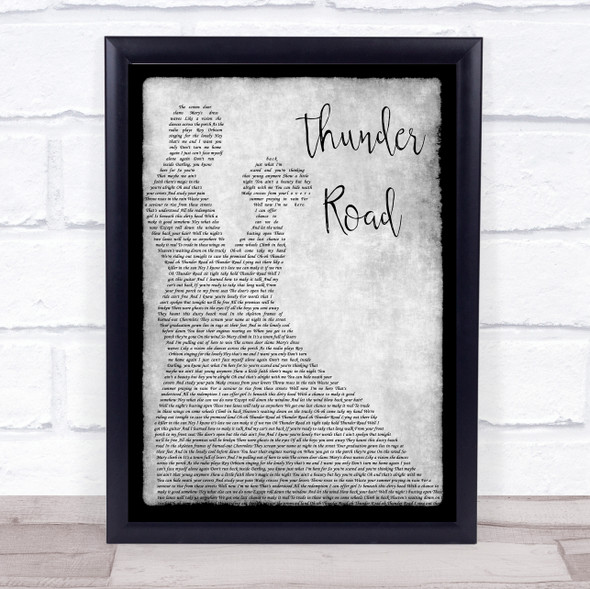 Bruce Springsteen Thunder Road Man Lady Dancing Grey Song Lyric Quote Print