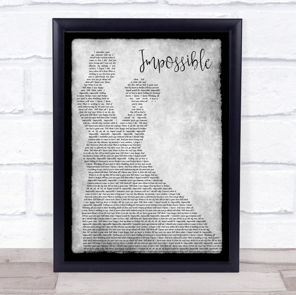 James Arthur Impossible Man Lady Dancing Grey Song Lyric Quote Print