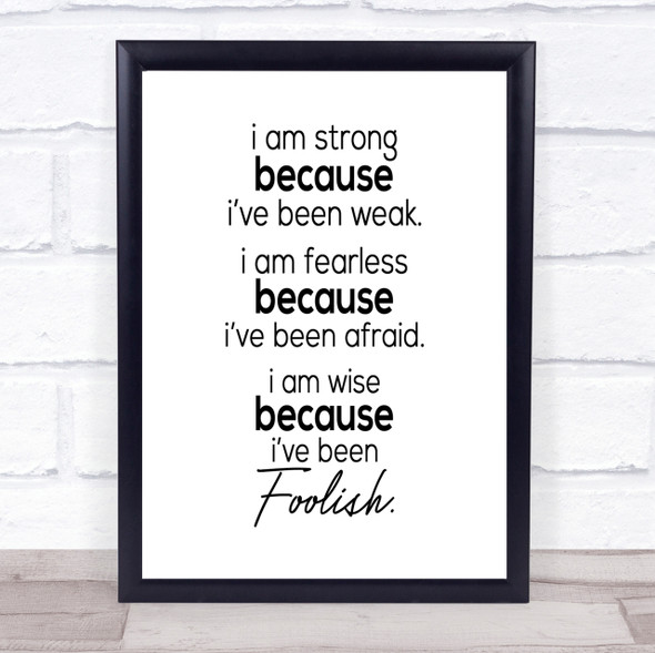 I Am Strong Quote Print Poster Typography Word Art Picture