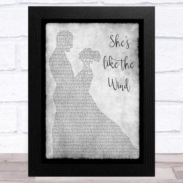 Patrick Swayze She's like the Wind Grey Man Lady Dancing Song Lyric Music Art Print