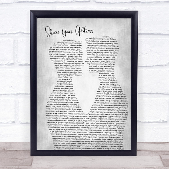 Ben Platt Share Your Address Two Men Gay Couple Wedding Grey Song Lyric Print