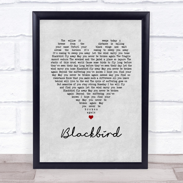 Alter Bridge Blackbird Grey Heart Song Lyric Quote Music Print