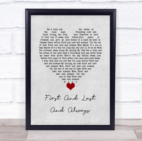 The Sisters Of Mercy First And Last And Always Grey Heart Song Lyric Wall Art Print