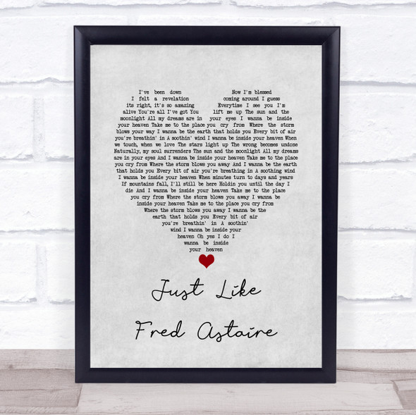 James Just Like Fred Astaire Grey Heart Song Lyric Wall Art Print