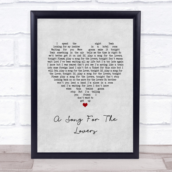 Richard Ashcroft A Song For The Lovers Grey Heart Song Lyric Wall Art Print