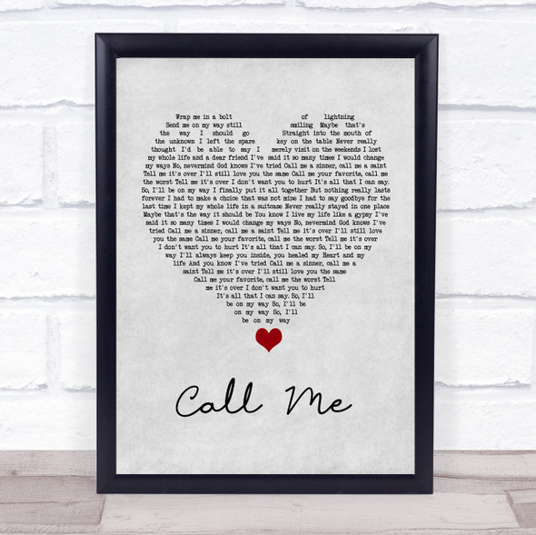 Shinedown Call Me Grey Heart Song Lyric Wall Art Print