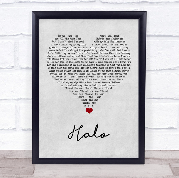 Liam Gallagher Halo Grey Heart Song Lyric Wall Art Print