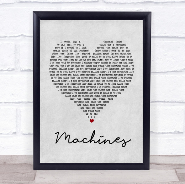 Biffy Clyro Machines Grey Heart Song Lyric Quote Print