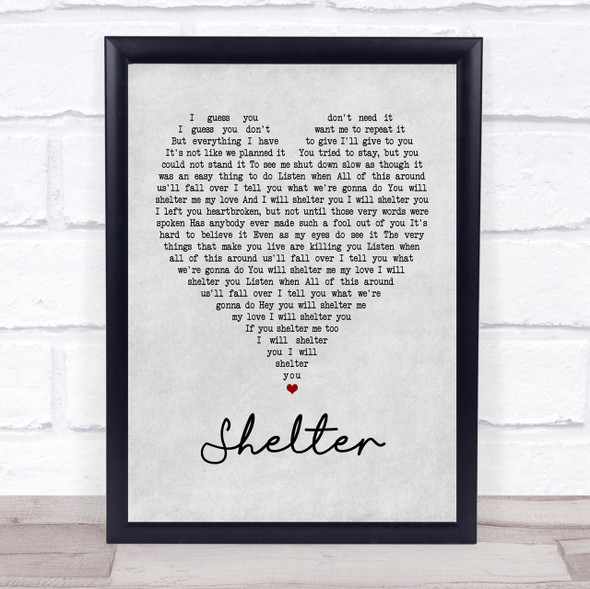 Ray LaMontagne Shelter Grey Heart Song Lyric Quote Print