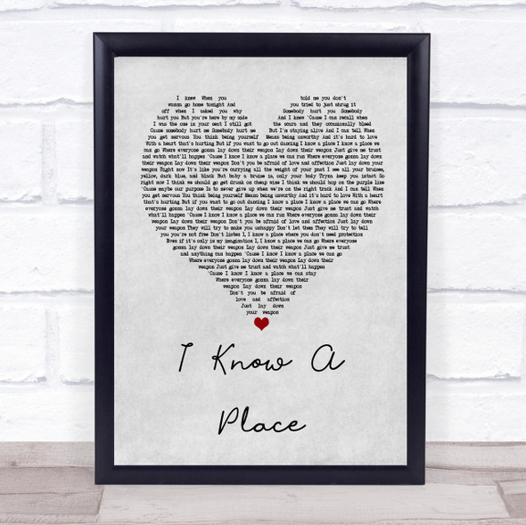 MUNA I Know A Place Grey Heart Song Lyric Quote Print