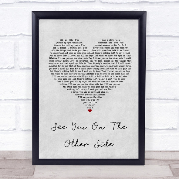 Brian Fallon See You On The Other Side Grey Heart Song Lyric Quote Print