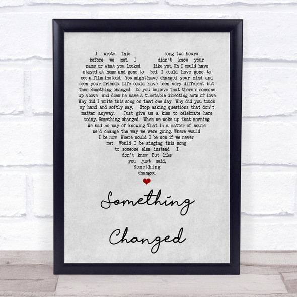 Pulp Something Changed Grey Heart Song Lyric Quote Print