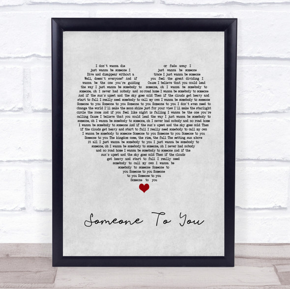 BANNERS Someone To You Grey Heart Quote Song Lyric Print