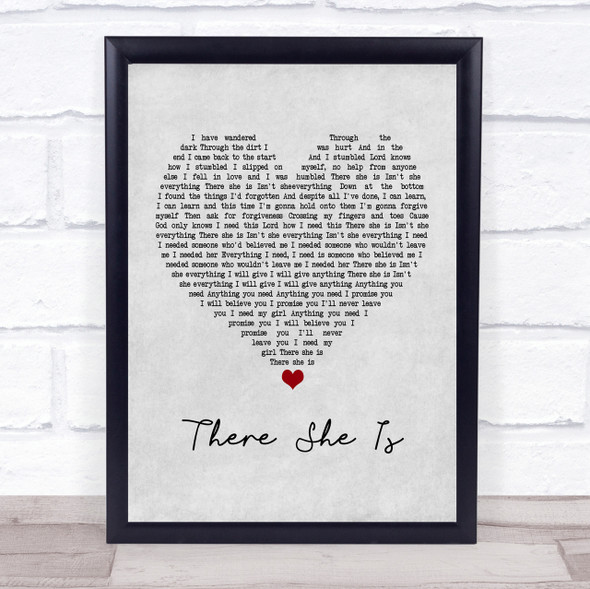 Frank Turner There She Is Grey Heart Quote Song Lyric Print