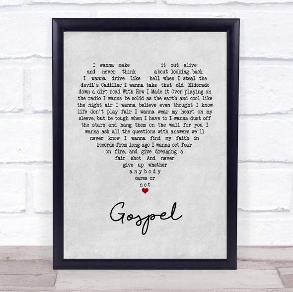 John Moreland Gospel Grey Heart Quote Song Lyric Print