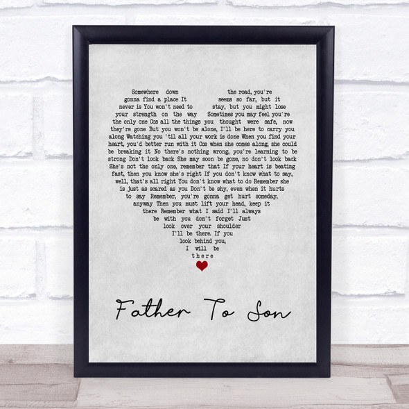 Phil Collins Father To Son Grey Heart Quote Song Lyric Print
